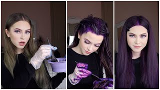 DYEING MY HAIR PURPLE  With Arctic Fox Purple Rain [upl. by Sharlene]