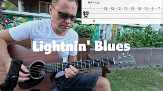 Beautiful Acoustic Blues in the style of Lightnin Hopkins with TAB [upl. by Nema293]