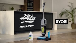 Staubsaugen Wischen amp Trocknen mit EINEM Gerät RYOBI® 3in1 Hartbodenreiniger [upl. by Kat509]