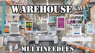 Moores Warehouse Sale  Professional Embroidery Machines [upl. by Ludlew628]