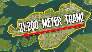 My 21200 Meter Long FREE Tram Network Cities Skylines 2 Kettlebridge 10 [upl. by Oirasec91]