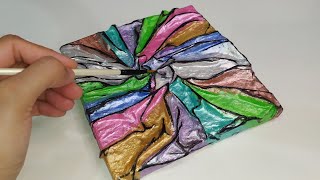 How to Create Textured Fabric Art on Canvas  3D Abstract art Painting [upl. by Nonnelg831]