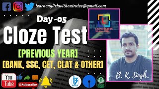 Cloze Test  SSC  Previous Year  Set  05  Competitive English  B K Singh [upl. by Ycam866]