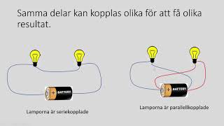 Elektricitet 3  Seriekoppling parallellkoppling och kortslutning [upl. by Osmo]