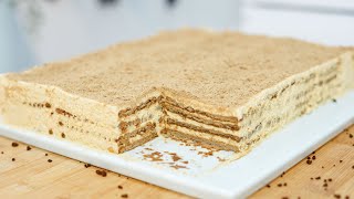 Bolo de Bolacha com Leite Condensado Cozido  Receita Simples e Deliciosa [upl. by Alarice]