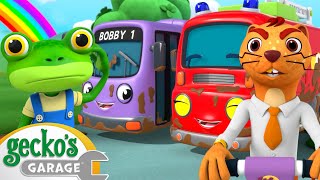 Car Wash Competition  Geckos Garage  Trucks For Children  Cartoons For Kids [upl. by Dulcle]