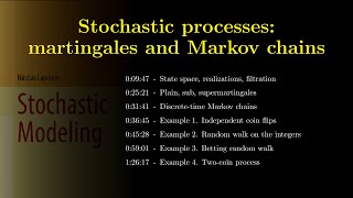 Chapter 04 Stochastic processes martingales and Markov chains with subtitles [upl. by Attenyl]