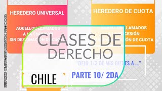 ASIGNATARIOS A TITULO UNIVERSAL HEREDEROS UNIVERSALES Y DE CUOTA CLASES DE DERECHO CHILE 🇨🇱 [upl. by Airun]