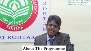 Sports Management Programme at IIM ROHTAK [upl. by Malia]