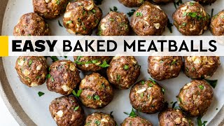 BAKED MEATBALLS  with cauliflower rice lowcarb recipe [upl. by Doersten243]