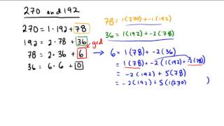 Using Euclidean algorithm to write gcd as linear combination [upl. by Niraj]