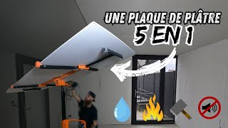 Cuisine dété  Faire un plafond de niveau sous une toiture en pente  Ep 138 [upl. by Joana519]