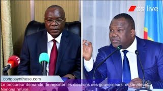 Le procureur demande de reporter les élections des gouverneurs et sénateurs Nangaa refuse [upl. by Atcliffe891]