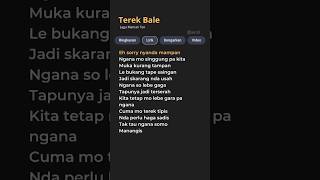 lirik lagu terek bale [upl. by Akinnor256]