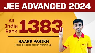 HAARD PARIKH  AIR 1383 in JEE Advanced 2024 [upl. by Nea]