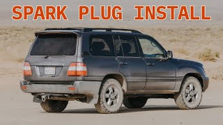 Changing SPARK PLUGS on the 100 Series Land Cruiser [upl. by Ailecnarf]