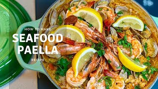 Spanish Paella with Chorizo and Seafood  Le Creuset Casserole [upl. by Namhcan991]