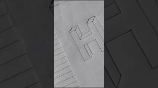 3D H Draw  easily 3D H Alphabet Drawing  3d drawing shorts [upl. by Belden]