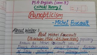 Michel Foucault’s “Panopticism” An Introduction to the Text  Critical Theory 1  MA English Sem 3 [upl. by Lisle]