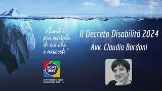 Le novità della legge delega sulla disabilità 2024  Avv Claudia Bordoni [upl. by Yrrag962]