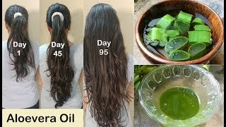 Homemade Aloevera Hair Oil for Double Hair Growth  Aloevera Gel to get Long hair No Hair Fall [upl. by Eusassilem]