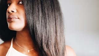 Curly to Straight  Natural Hair Tutorial [upl. by Elletse]