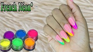 Men koman pou aplike poud neon  French Néon  ombré nails [upl. by Elie]