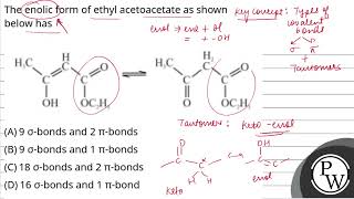 The enolic form of ethyl acetoacetate as shown below has [upl. by Namwen]