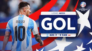 GOL DE LIONEL MESSI  ARGENTINA 20 CANADÁ  CONMEBOL COPA AMÉRICA USA 2024™ [upl. by Dlonyer]