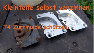 Autoteile Zurrmulden verzinnen  Korrosionsschutz  VW T4 Doka Restauration [upl. by Clite]