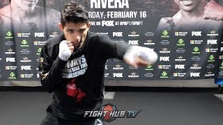 UNDEFEATED PROSPECT JERRY PEREZ SHOWING OFF FAST HANDS DURING SHADOW BOXING WORKOUT [upl. by Lippold]