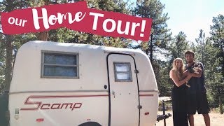 TOUR OF OUR 13 SCAMP TRAILER [upl. by Anemolif]