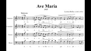 Refice Licinio 1883  1954 Ave Maria mottetto a 4 voci a cappella 1915 [upl. by Celisse]