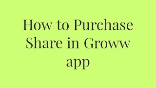 Kaise Share Kharide  How to purchase share  Groww app se share kaise kharide  Nippon India ETF [upl. by Adnertal]