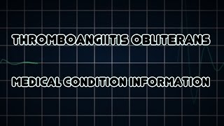 Thromboangiitis obliterans Medical Condition [upl. by Nosille]