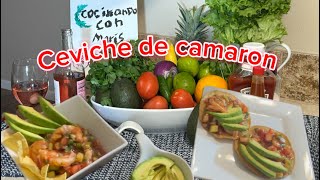 Ceviche de camaron  receta [upl. by Idnat]