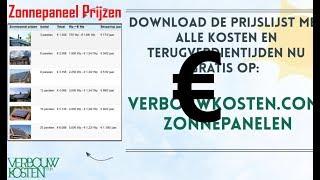 Zonnepaneel prijzen  Wat kost een zonnepaneel [upl. by Erdreid]