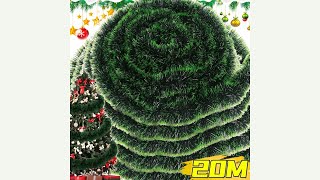 Review Green Ribbon Garland for DIY Christmas Decorations 2024 [upl. by Anemij]