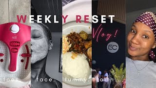 WEEKLY RESET Going to church DIY gelish pedicure  face mask with clicks amp cooking for my family [upl. by Aneerhs]