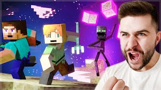 REACTING TO MINECRAFT ANIMATION LIFE MOVIE Enderman Attack Alex amp Steve Life Minecraft Animation [upl. by Hedvig]