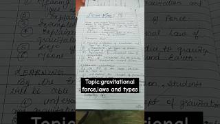 LESSON PLAN GRAVITATIONAL LAWS AND TYPES learning science class exam lessonplan viralvideo [upl. by Acinot513]