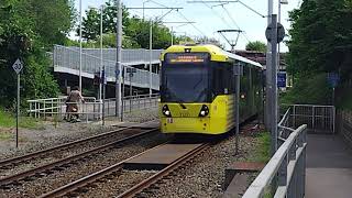 A few Manchester Metrolink trams at St Werburghs Road 20230511 [upl. by Aicenev]