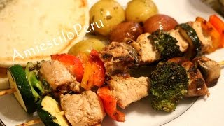 BROCHETAS DE POLLO CON VERDURAS sabor oriental [upl. by Dowdell]