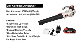 VERTAK 20V Cordless Lightweight Garden Leaf Snow Air Blower for Patio Cleaning Lawn Care GV20D049 [upl. by Aehsila]