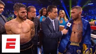 Vasiliy Lomachenko defeats Jorge Linares by knockout in the 10th round  ESPN [upl. by Ynnor]