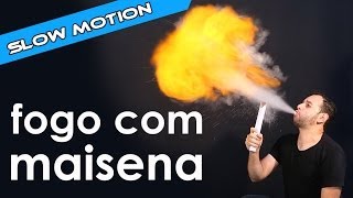 Cuspir fogo com maisena em câmera lenta série slow motion [upl. by Aicatsanna486]