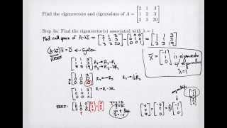 Example of 3x3 Eigenvalues and Eigenvectors [upl. by Kruse321]