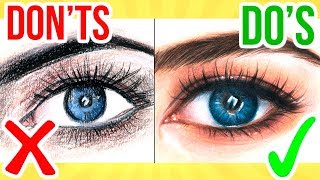 DOS amp DONTS How To Draw a Eye using Coloured Pencil  Step By Step Drawing Tutorial [upl. by Juli]