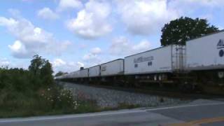 CSX eastbound Piggyback train in BairdstownOH [upl. by Idnahk]