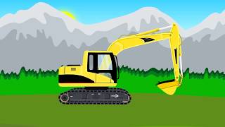 Truck and Excavator Story  Childrens Playground  Maszyny Budowlane Budowa placu Zabaw [upl. by Ahsenyl]